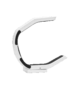 White neurostimulation headband device isolated on white background.